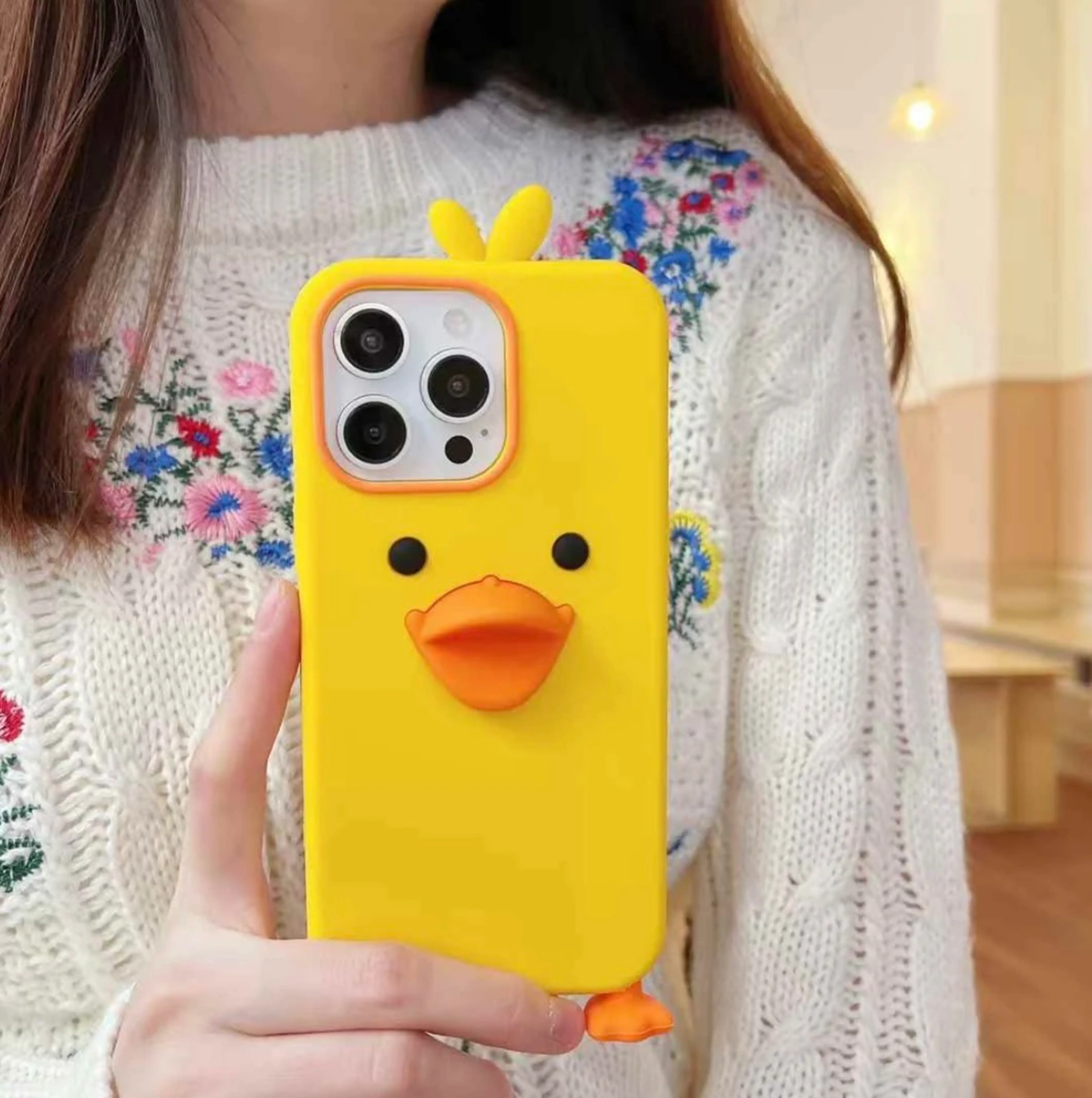 Cute Duck 3D Silicon Case For iPhone