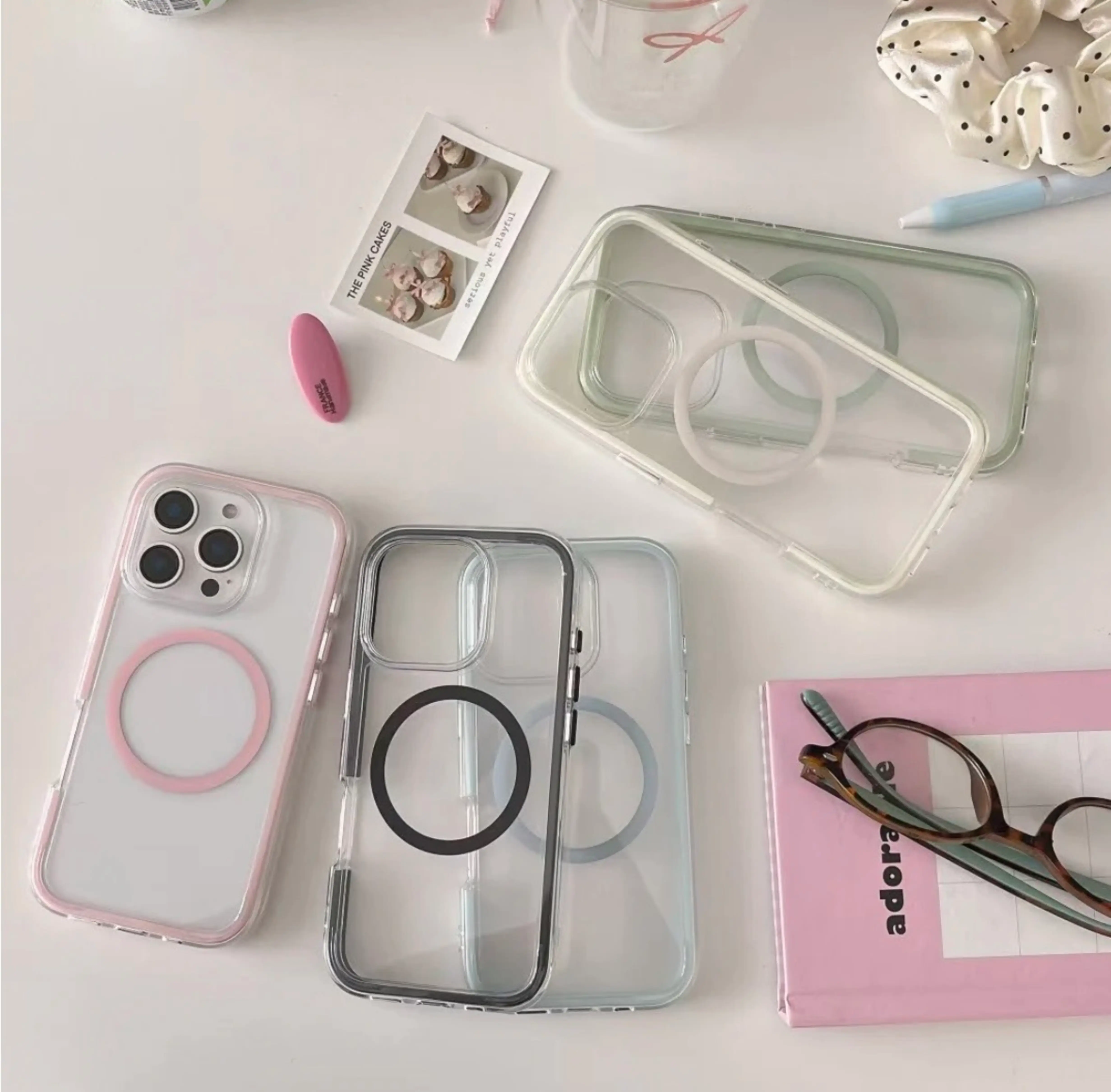 Solid Color Bumper Hybrid Magsafe designer Case For iPhone